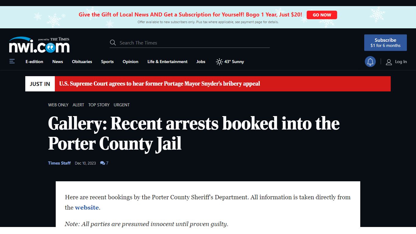 Gallery: Recent arrests booked into the Porter County Jail